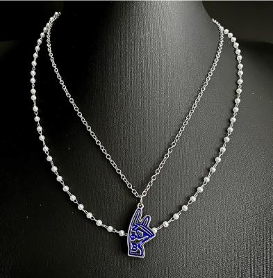 China ZPHIB Cute Custom Sorority Doved Sexy Letter Metal Bead Chain Pendant Necklace for sale