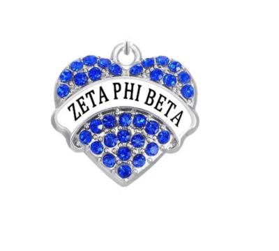 China Other Custom Accessories DIY Crystal Greek Letter Zetaa Phi Betaa Necklaces Bracelets Charms Alloy Pendant for sale