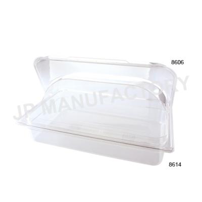 China Full Size Polycarbonate Pan Display Cover Clear Polycarbonate Food Bread Cover / Plastic Rectangular Food Cover for sale