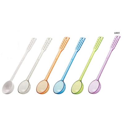 China Popular Durable Mixing Spoon For Ice Cream, Salad, Coffee Colorful Plastic Stirring Spoon for sale