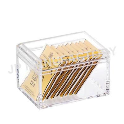 China CLASSIC Clear Acrylic Tea Package Organizer Salt And Sugar Container Box Pepper Bag Table Stand for sale