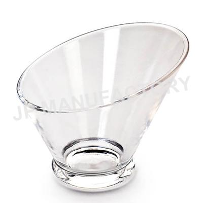 China Sustainable Clear Slanted Salad Bowl / Restaurant Food Display Bowl , Canteen Bowl for sale