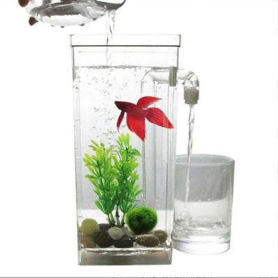 China Small Goldfish Aquarium Mini Automatic Filter Tank Water Change Function Viable Fish Tank Acrylic Fish Tank for sale