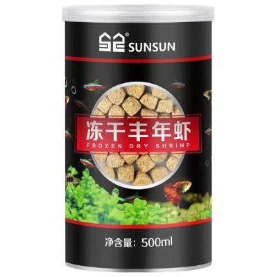 China Viable Sunsun Freeze Dried Brine Shrimp Egg Feed Small Fish Food Parrot Fish Feed for sale