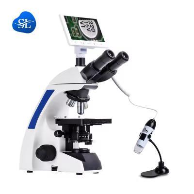 China Three-Eye Hinged Observation Tube Microscope for Bacterial Observation in Science Labs for sale