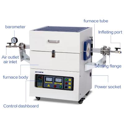 China 1200C High Temperature Laboratory Electric Tubular Furnace with Double Quartz Zone for sale