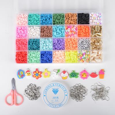 China DIY Amazon 28 Slots DIY Polymer Clay Beads Set Kits For Flat Round Jewelry Making Accessories for sale