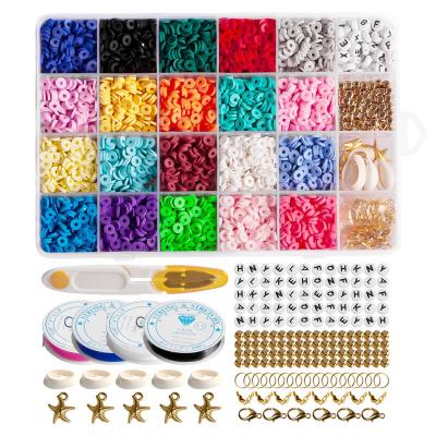 China DIY Jewelry Making Amazon 24 Slots 6mm Polymer Clay Spacer Beads Box Set For Earring Bracelet Necklace DIY Jewelry Craft Making for sale