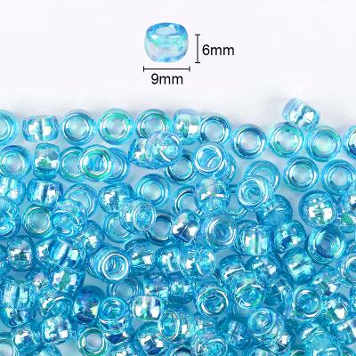 China Jewelry Making 6mm x 9mm Multi Color Pony Beads For Jewelry Making Acrylic Pony Beads For Kids Bracelets Jewelry Making for sale