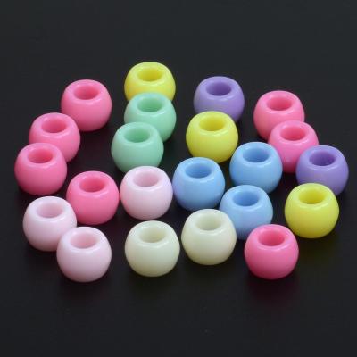 China Wholesale DIY Jewelry 6*9mm Candy Color Beads For Kids Bracelets DIY Jewelry Plastic Spacer Acrylic Bead Pony Beads for sale