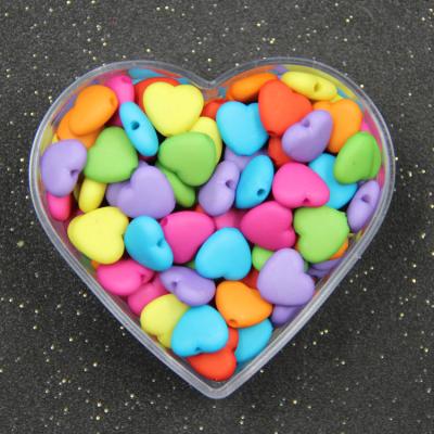 China Wholesale Making Jewelry Necklace Bracelet Earring 12mm Plastic Acrylic Beads For Jewelry DIY Accessories Matte Heart Shape Beads Frosted Heart Shape Acrylic Beads for sale