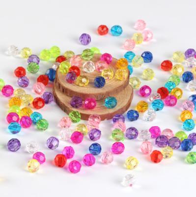 China Round Plastic Acrylic Jewelry DIY Spacer Beads 6/8/10/12/14/16mm For DIY Jewelry Making Accessories 32 Faceted Transparent Beads for sale