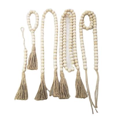 China Wooden Beads for Making Bracelet Necklace Garland and Key Chain Wood Wooden Beads for Garland Keychain Lanyard Macrame Decor Natural Color Beaded for sale