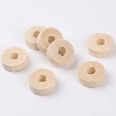 China Wooden Beads For Making Bracelet Necklace Garland And Key Chain Wood Around Flat Wooden Beads For Garland Keychain Bracelets Jewelry Making DIY Crafts for sale