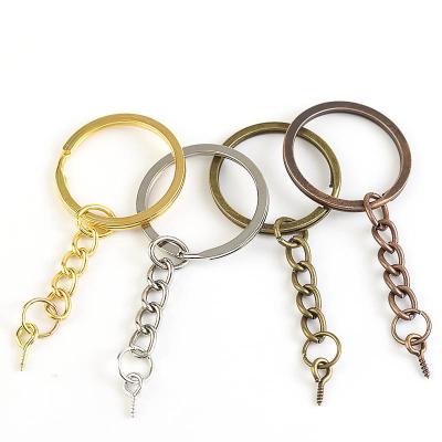 China Jewelry Making Key Ring With Eye Screws Round Split Key Rings For DIY Jewelry Making Accessories for sale