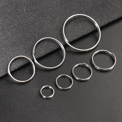 China Jewelry making 8/10/12/15/16/20/25mm 100 Pcs/bag stainless steel double ring multi-specificationkey ring opening metal ring key chain for sale