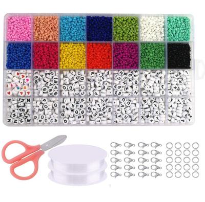 China DIY Jewelry Making Amazon 28 Slots 1200 Pcs Acrylic Letter Beads Box Set Glass Seed Beads For Jewelry Diy Making for sale