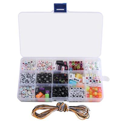 China DIY Jewelry Making Amazon 15 Slots 1000 Pcs Mixed Arabic Alphabet Letter Bead Box Set For DIY Bracelets Jewelry Making for sale