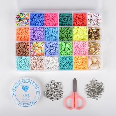 China DIY Amazon 24 4800 Pcs Slots Around Flat Polymer Clay Beads Sets For DIY Jewelry Making Letter Beads for sale