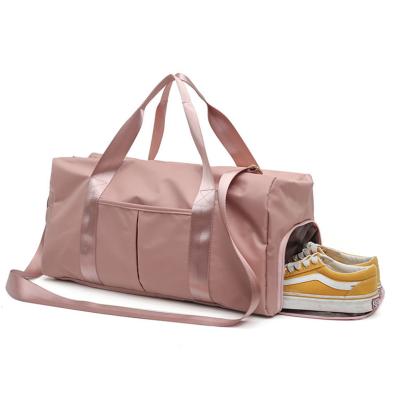 China Pink Wet Dry Durable Separate Overnight Duffle Tote Gym Bag Sports Tote Training Yoga Weekend Travel Shoulder Bag With Shoes Compartment for sale