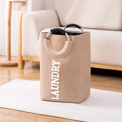 China Durable Dirty Clothes Organizers High Capacity Storage Laundry Hamper Foldable Canvas Bag for sale