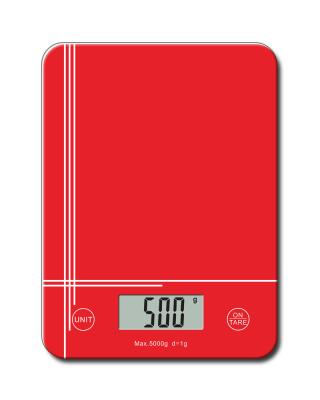 China With Tray Red Color Electronic Kitchen Digital Scale Weighing Kitchen Scale for sale