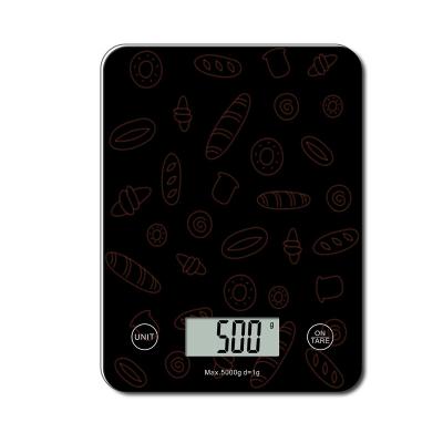 China With Tray Scale Black Color Electronic Kitchen Digital Weighing Kitchen Scale for sale