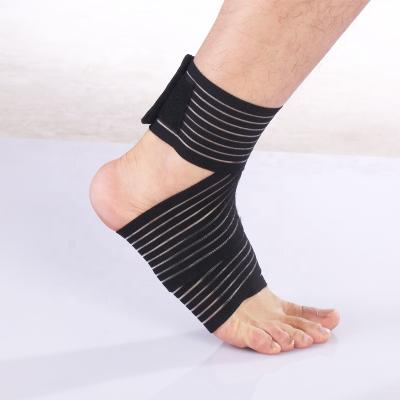 China Large Elasticity Anti Sprain Basketball Black Running Bandage Anti Slip Fixed Wrap Sports Fish Elastic Breathable Ribbon Support Ankle for sale