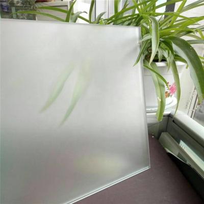 China Privacy Protect Polishing Sand Blasting Frosted Low Iron Tempered Acid Etched Glass For Interior Partition And Home Deco for sale