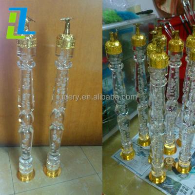 China Contemporary Fancy Crystal Glass Stair Handrail Acrylic Stair Pillars For Villa for sale