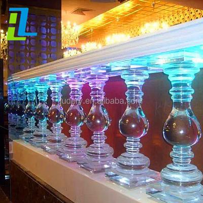 China Contemporary Clear Acrylic Stair Pillar Baluster Railing For Decoration for sale