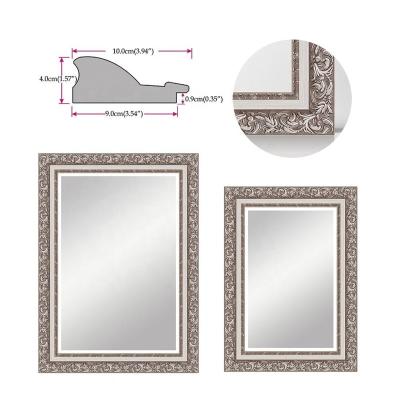 China Custom Living Room Magnifying European Style PS Antique View Integral Wall Mirror for sale