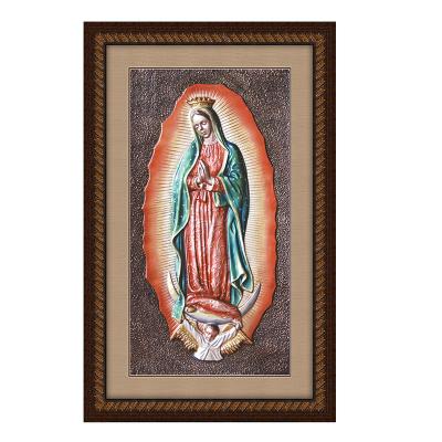 China Traditional Cena Guadalupe Madonna Last Syllable Of A Word Of Religioso Cudros Framed Religious Wall Arts Picture Frame Arts Home Decor With Glass Large Size for sale