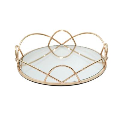 China Hot Sale Eco-friendly Luxury High Quality Decorative Tray Gold Jewelry Tray Display For Sale for sale