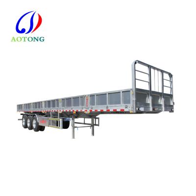 China Factory Use 3 Axles Trailer Side Wall Cargo Transport Truck Chinese Steel Semi Trailer for sale