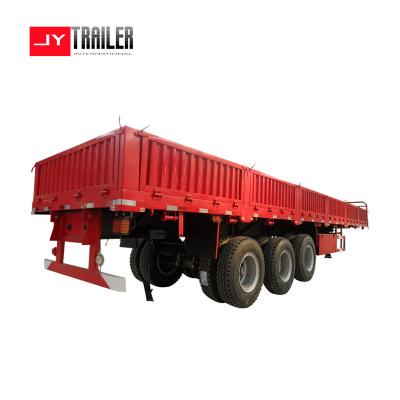 China Low price steel used 3 axles use semi trailer side wall cargo transport truck trailer for sales for sale