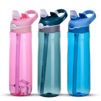 China Outdoor Sport Viable Transparent Leakproof Travel Tritan Portable Juice Plastic Water Bottle Fruit Bottle Drinkware Camping Bottle for sale