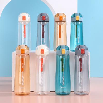 China Outdoor Sport Viable Transparent Plastic Portable Leakproof Travel Water Bottle 750ml Camping Drinkware Bottle for sale