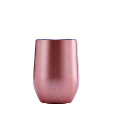 China PORTABLE 12oz Travel Coffee Mug Double Wall Stainless Steel Wine Tumbler Cups Egg Shell Tumbler Cups Wholesale for sale