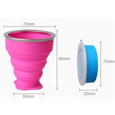 China Wholesale BPA Free Silicone Coffee Cup 200ml Collapsible Expandable Collapsible Water Cup Stocked Collapsible Cup for sale