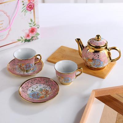 China Sustainable Luxury Bone Space China Cup Teapot Tea Set Fashionable Customized Drink Care Ethiopian Style for sale