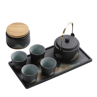 China Durable Stoneware 200/150ML Japanese Style Kungfu Teapot Coffee Teapot Vintage Cup Stored Ceramic Tea Sets for sale