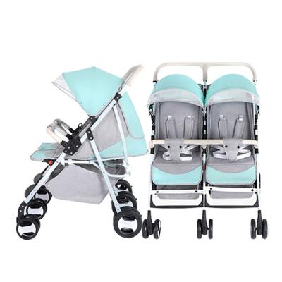 China Custom Carbon Steel Twin Car Baby Walker, High Carbon Steel Two Landscape European Baby Walker for sale