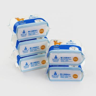 China 100% Odorless Cotton Child Safe Materials No Chemical Wet & Dry Baby Wipes for sale