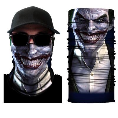 China Joker Popular Outdoor Stretch Face Motorcycle Custom Face Launched Turban Seamless Bandana for sale