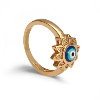 China Turkish Blue Eye Diamond-studded Adjustable Ethnic Ring Evil Eye Ring Female European And American Jewelry Retro for sale