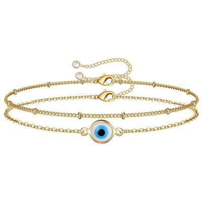 China 2021 new religious eye bracelet double layer Zircon bracelet hot selling wild bracelet for sale