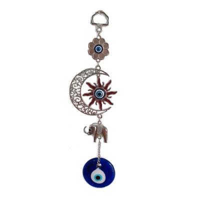 China Blue Minimalist High Quality Evil Eye Moon and Sun Ornament Home/Yard Decoration Hanging Protection for Family for sale