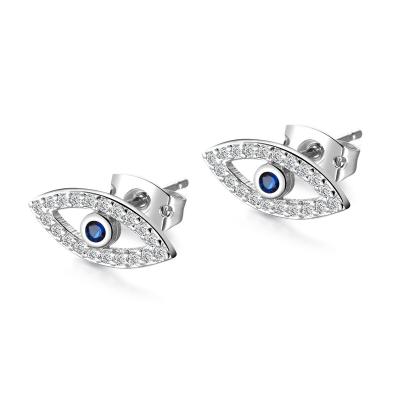 China New Fashion CLASSIC Blue Eye Zircon Earrings Vintage Evil Eye Gold Plated Stud Earrings for sale