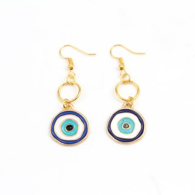 China BOHEMIA 2021 new fashion evil eye earrings blue eyes dripping eye earrings for sale